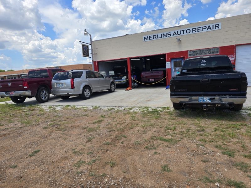 Merlin's Auto Repair & Sales - storefront and bays